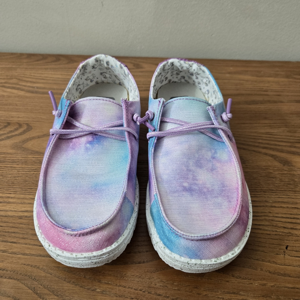 Hey Dude Tie-Dye Canvas Shoes Size 3